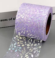 Фатин 6 см -Листочок, колір -бузковий, метр, Бузковий