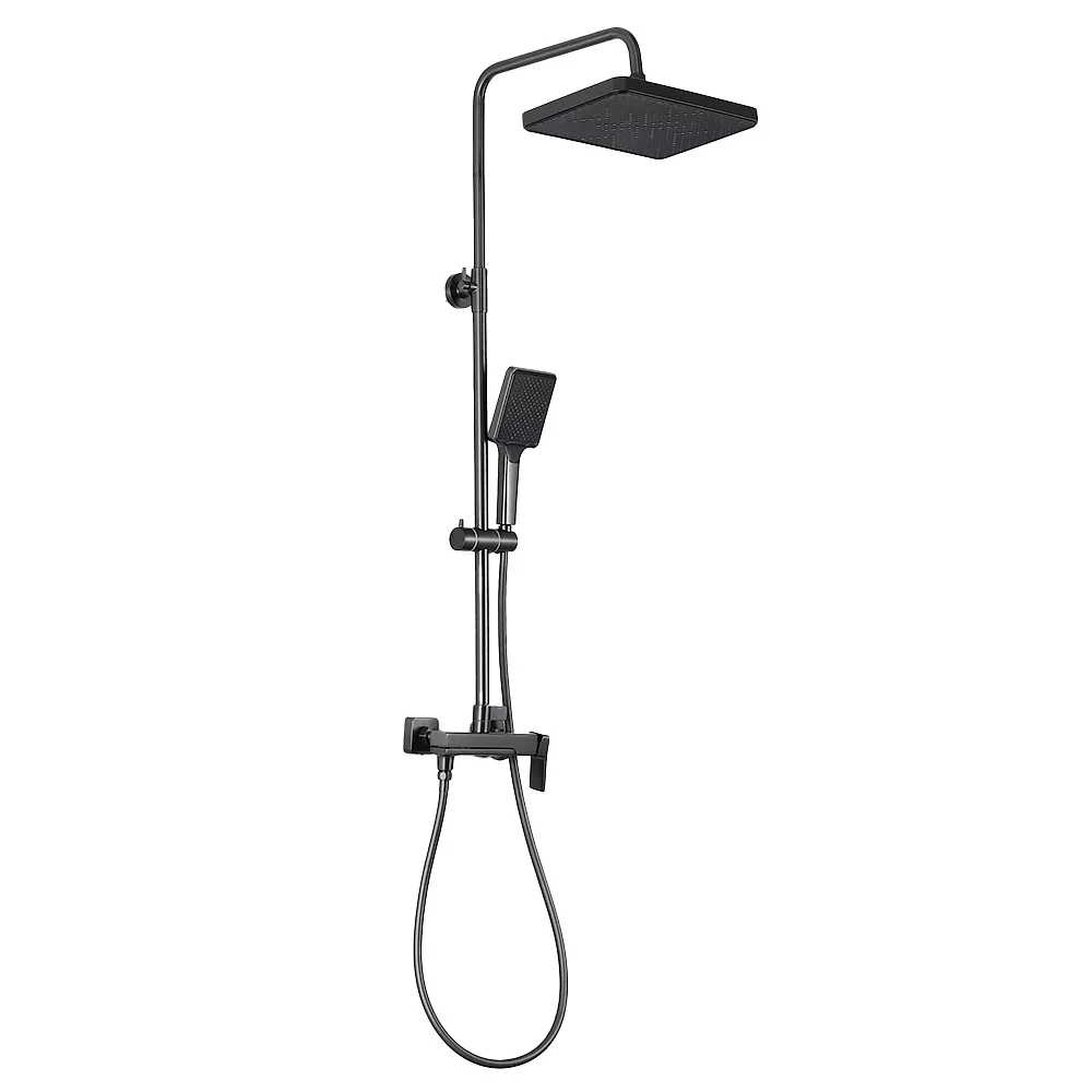 Душова система FRAP F2484-9 латунна три режими душу поворотний вилив з тропічним верхнім душем збройова сталь, фото 1