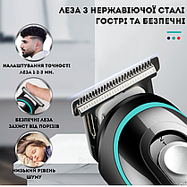Машинка триммер для стрижки волосся та бороди професійний триммер VGR V-055 4 насадки, фото 4
