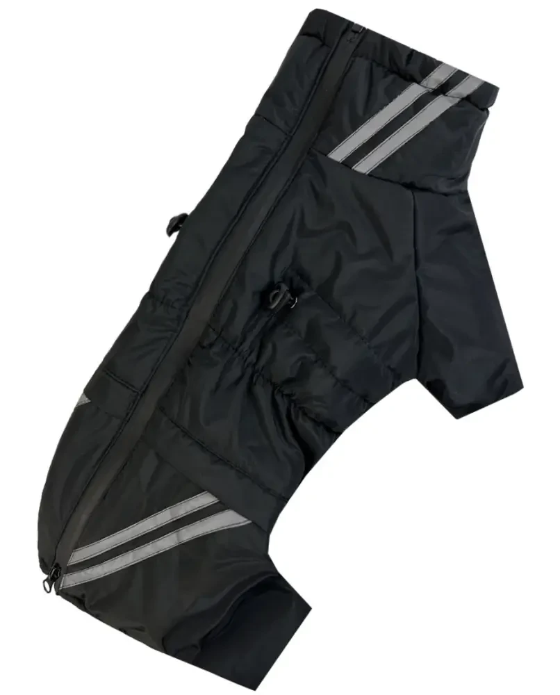 Комбінезон зимовий для такс, розмір 2 (спина 39 см, обхват грудей 48-56 см), чорний., фото 1