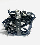 Педалі A-10 Mpeda чорні алюмінієві на пром підшипнику, фото 3