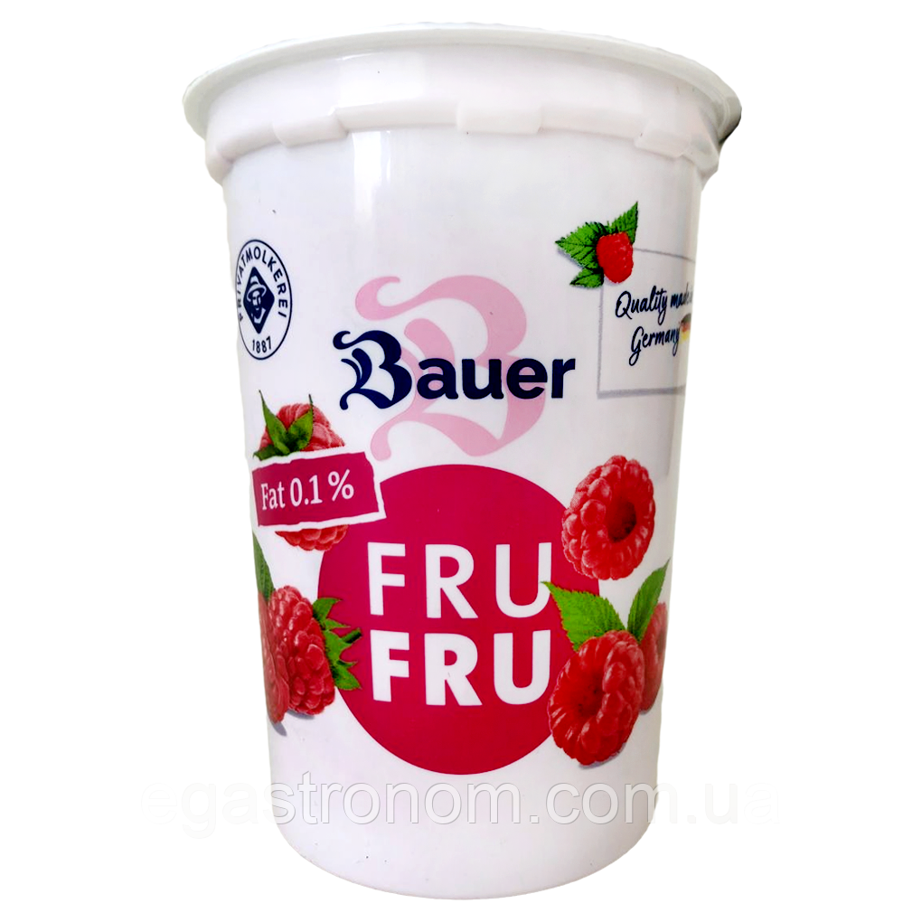 Йогурт малина жиру 0,1% Бауер Bayer 500g 12шт/ящ (Код: 00-00016981)