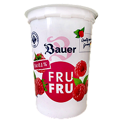Йогурт малина жиру 0,1% Бауер Bayer 500g 12шт/ящ (Код: 00-00016981)