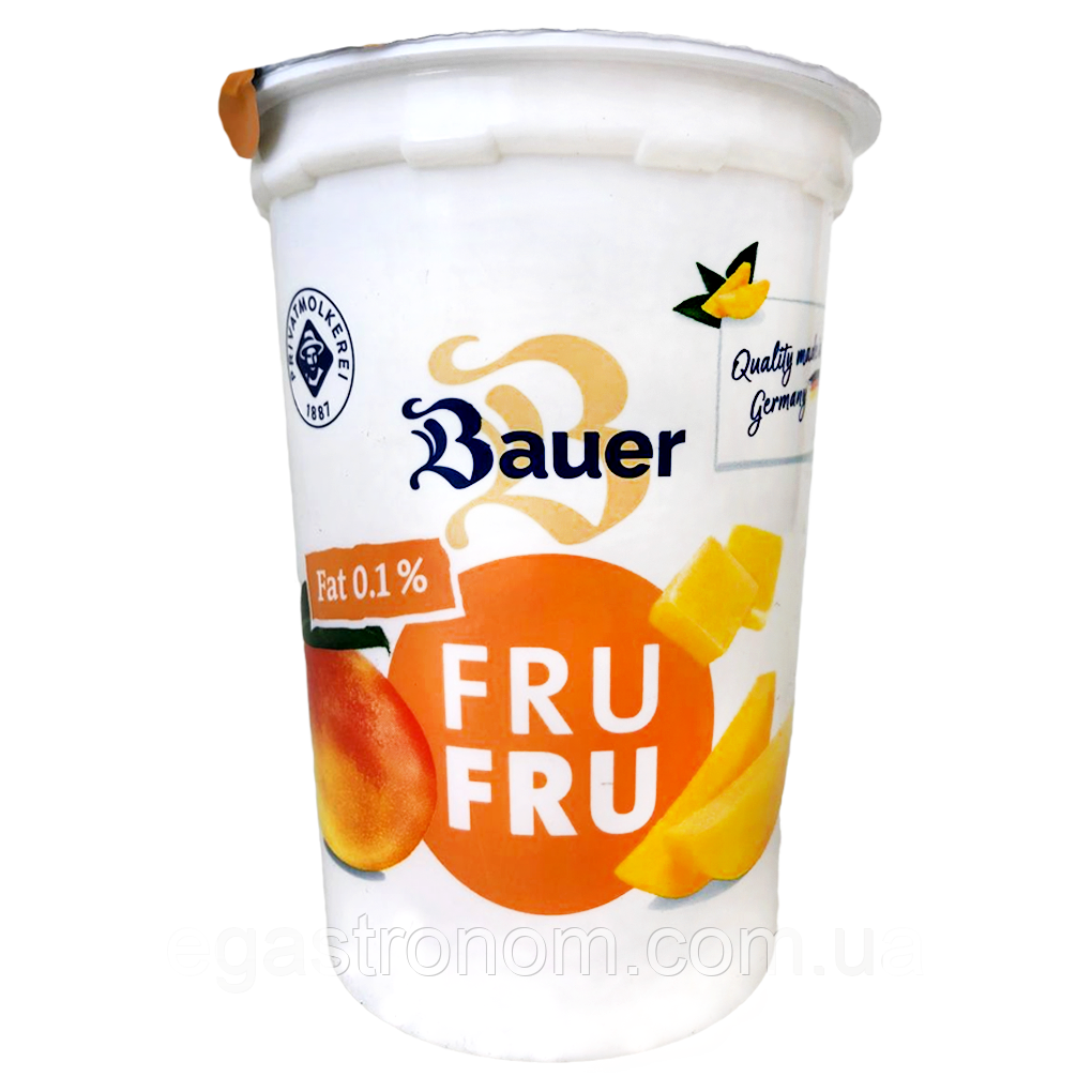 Йогурт манго жиру 0,1% Бауер Bayer 500g 12шт/ящ (Код: 00-00016982)