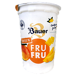 Йогурт манго жиру 0,1% Бауер Bayer 500g 12шт/ящ (Код: 00-00016982)