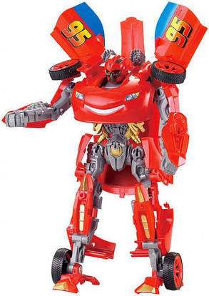 Трансформер W8826B Блискавка МакКвін Тачки 2, дитячий трансформер робот-машинка, 35 см, фото 3