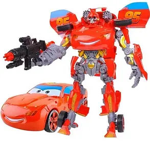 Трансформер W8826B Блискавка МакКвін Тачки 2, дитячий трансформер робот-машинка, 35 см, фото 2