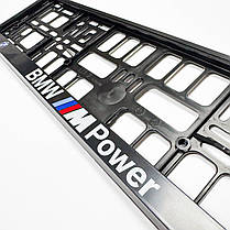 Рамка номерного знаку BMW (БМВ) M-POWER 1 штука, фото 4
