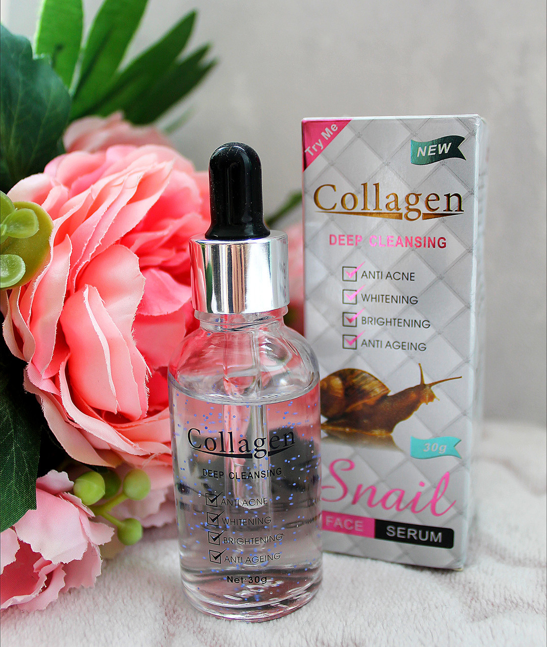 Сироватка для обличчя Try Me Collagen Snail Deep Cleasing равликова з колагеном та гіалуроновою кислотою