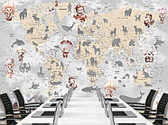 Самоклеюча плівка Oracal "Дитяча карта світу у світлих кольорах " , шпалери для дитячої кімнати, фото 6