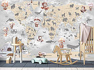 Самоклеюча плівка Oracal "Дитяча карта світу у світлих кольорах " , шпалери для дитячої кімнати, фото 7
