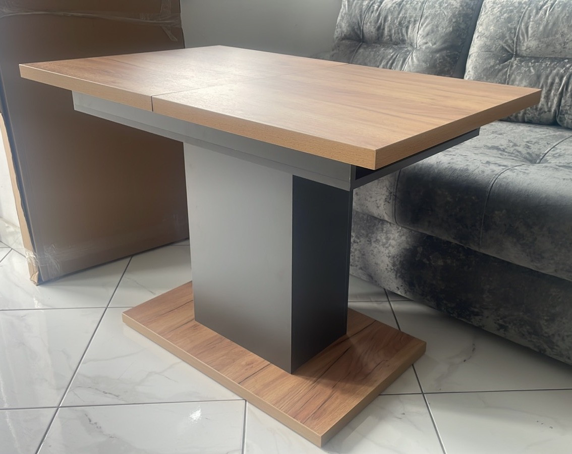 Стіл обідній розсувний ГРЕЙС Neman, колір дуб крафт золотий/графіт