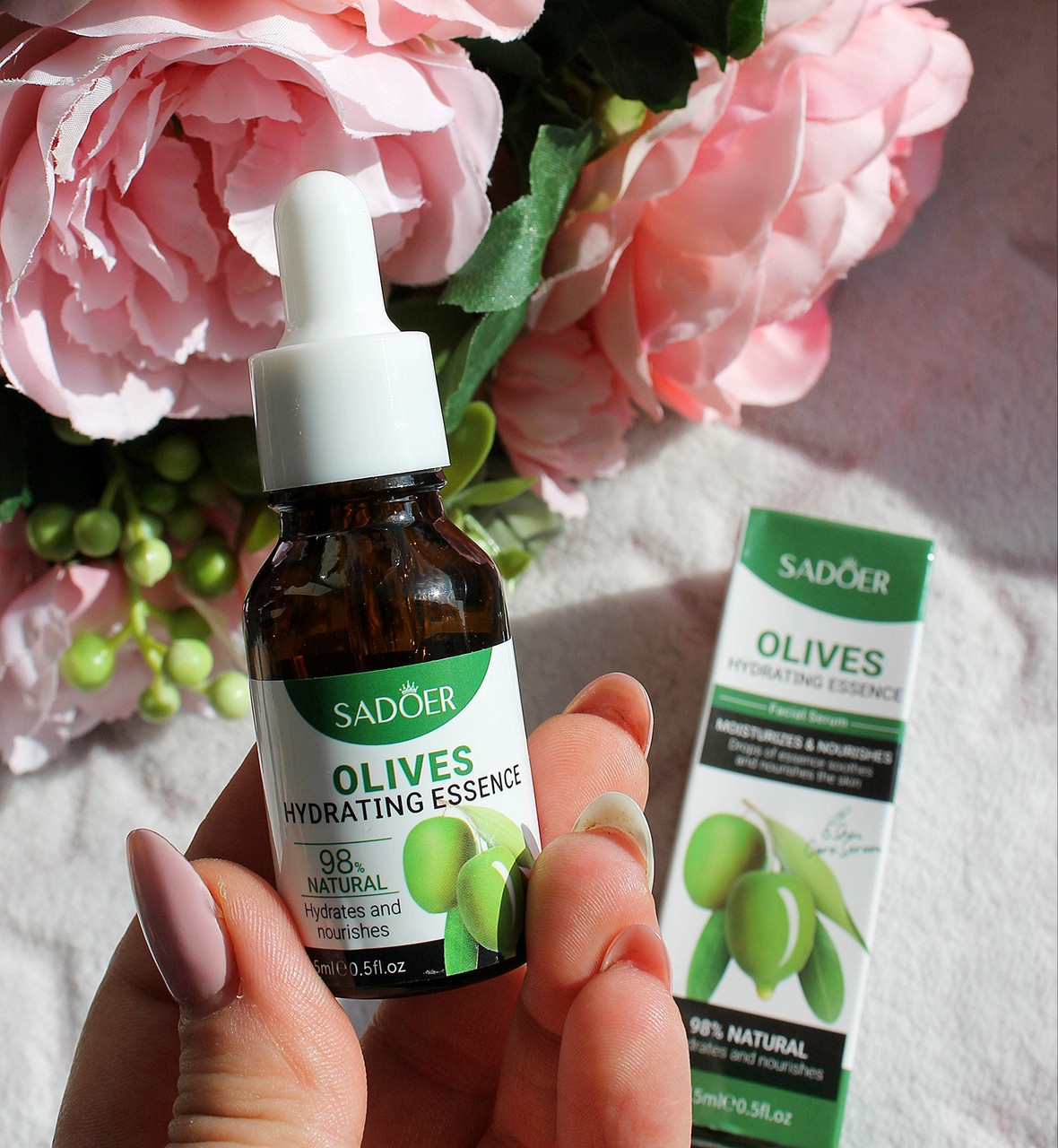 Активна антиоксидантна та омолоджуюча сироватка SADOER з Екстрактом Оливи, Olives essence,15 мл
