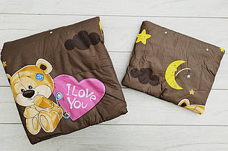 Дитяча ковдра + подушка "Ведмедики" (на овчині)