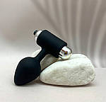 Анальна вібро пробка Wo-sex міні з вібропулею, силіконова. Чорна, фото 6