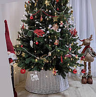 Підставка з лози під ялинку в білому кольорі 65см