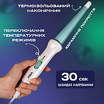 Плойка конусна для створення локонів електробігуді стайлер завивки волосся VGR V-596 з керамічним покриттям, фото 5
