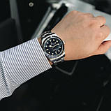 Водонепроникний чоловічий механічний годинник з автопідзаводом Pagani Design PD-1692 Silver-Black-Orange, фото 9