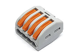 Клемна колодка PCT-214 4 контакти 32A 0.08-4 мм2 кабельний затискач Wago 222-414