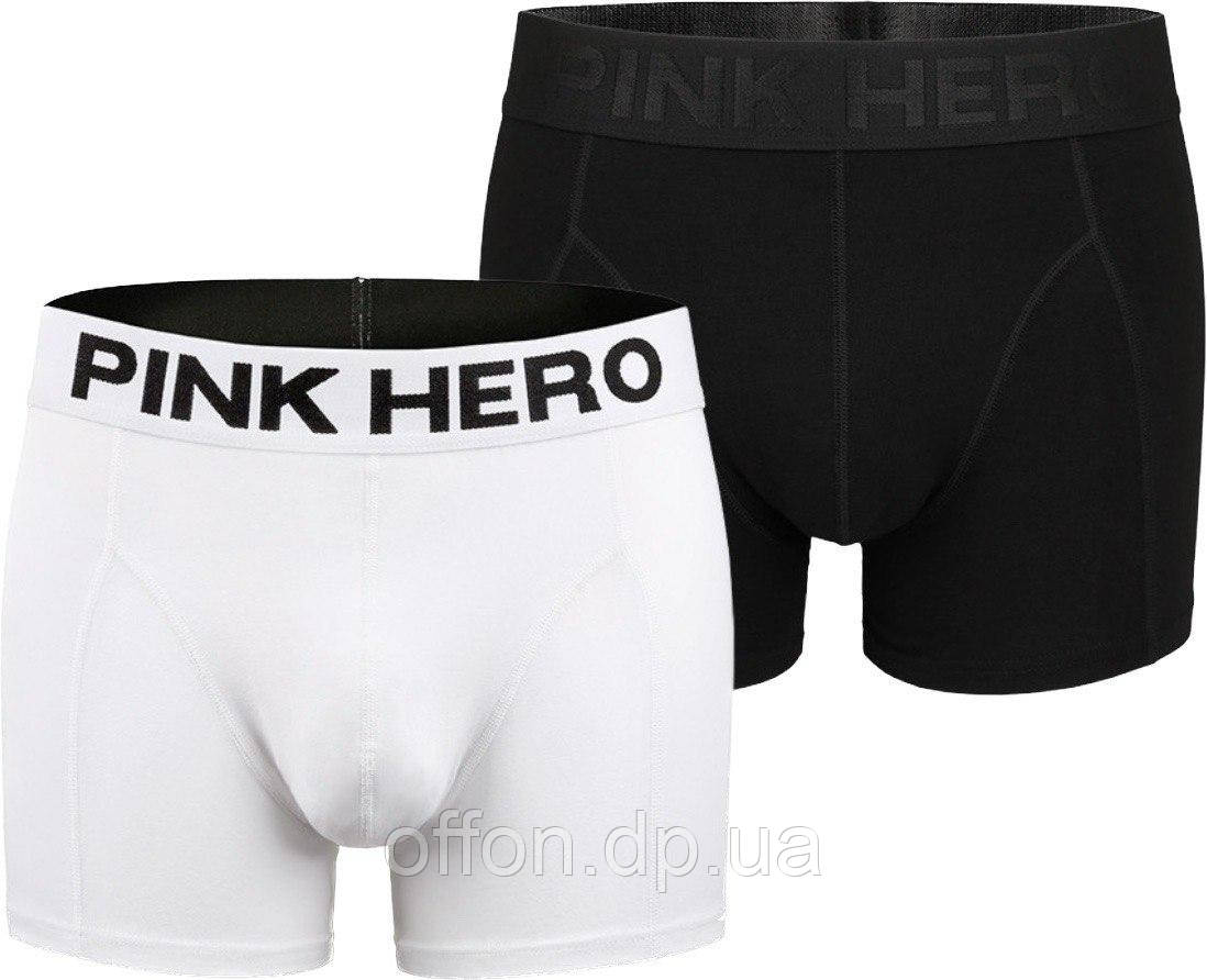 Чоловічі подовжені преміумбокси труси Pink Hero чорні