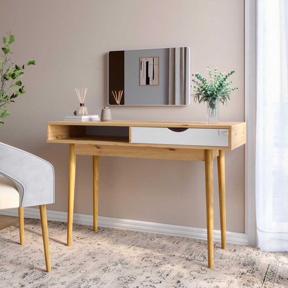 Письмовий стіл LION Сканді-1 Німфея Альба/Дуб Артизан (LION-041008), фото 1