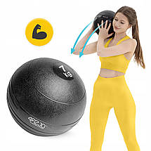 Слембол (медичний м'яч) для кросфіту 4FIZJO Slam Ball 7 кг Black (P-5907739315434), фото 4