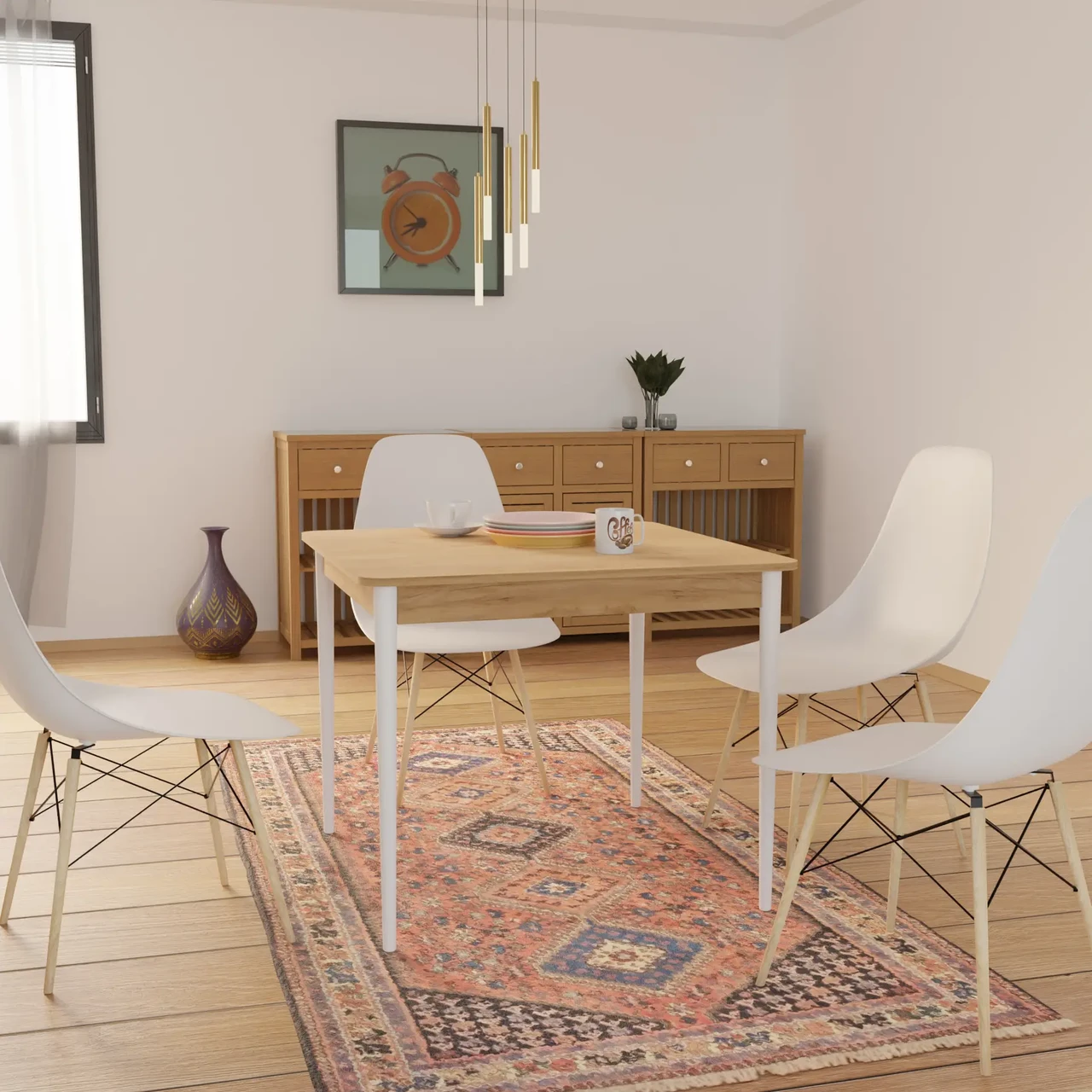 Стіл квадратний розкладний  Neman МОНО 880, колір білий