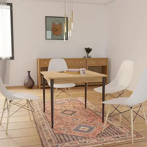 Стіл квадратний   Neman МОНО  розкладний  880 , колір дуб сонома /  венге, фото 1