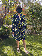 Жіночий махровий середній халат із капюшоном темно-сірий із лаймом М розмір 46