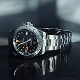 Водонепроникний чоловічий механічний годинник з автопідзаводом Pagani Design PD-1693 Silver-Black-Orange, фото 9