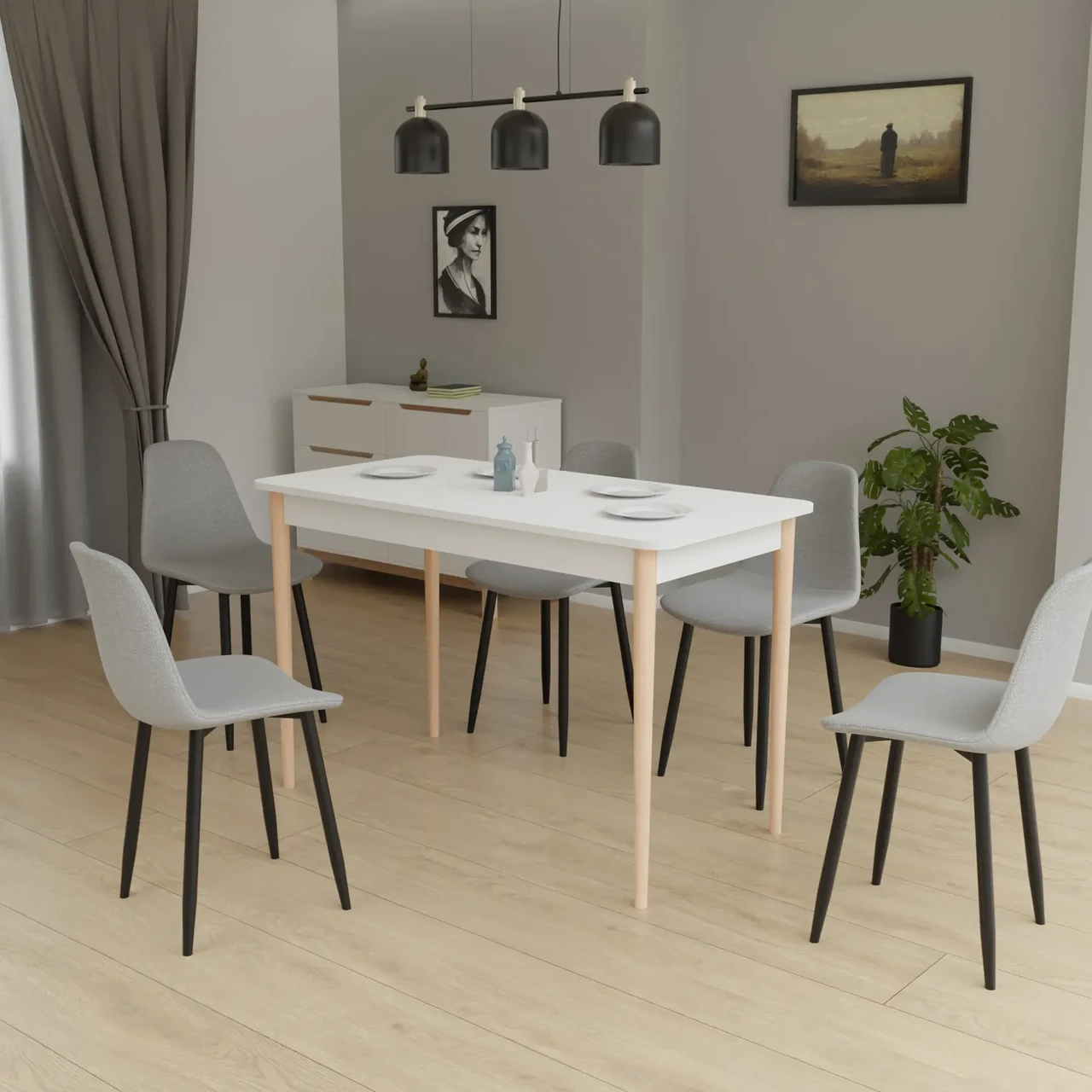 Стіл прямокутний  розкладний  Neman МОНО 1180 , колір білий / бук