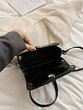 Жіноча класична сумка 1610 крос-боді через плече чорна, фото 3