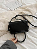 Жіноча класична сумка 1610 крос-боді через плече чорна, фото 5