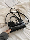 Жіноча класична сумка 1610 крос-боді через плече чорна, фото 2