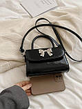Жіноча класична сумка 1610 крос-боді через плече чорна, фото 4