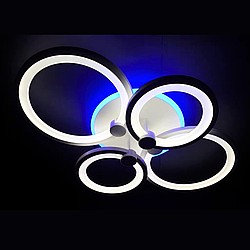 Led люстра  Vatan Light 112W до 20 кв.м колір Чорний 1120/2+2 BK 3color