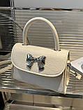 Жіноча класична сумка 1610 крос-боді через плече біла, фото 2