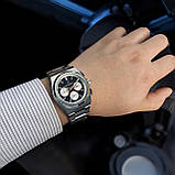 Водонепроникний чоловічий кварцовий годинник з хронографом Pagani Design PD-1761 Silver-Black, фото 8
