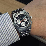 Водонепроникний чоловічий кварцовий годинник з хронографом Pagani Design PD-1761 Silver-Black, фото 9