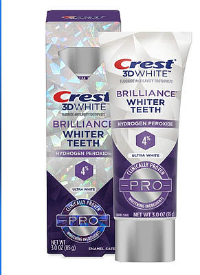 Вибілювальна зубна паста Crest 3D White Brilliance Toothpaste Hydrogen Peroxide 107 г, фото 3