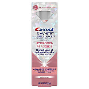 Вибілювальна зубна паста Crest 3D White Brilliance Toothpaste Hydrogen Peroxide 107 г, фото 4