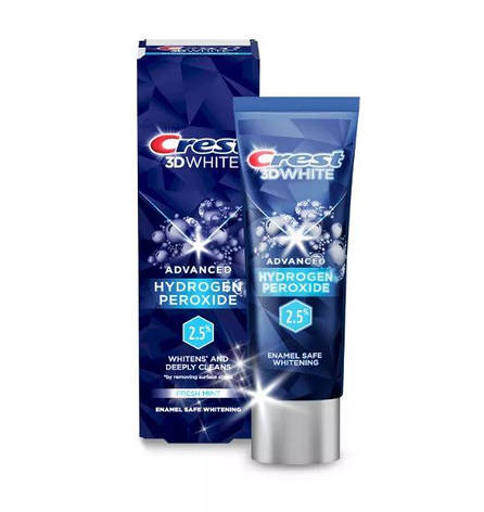 Вибілювальна зубна паста Crest 3D White Hydrogen Peroxide 2.5% 85 г, фото 1