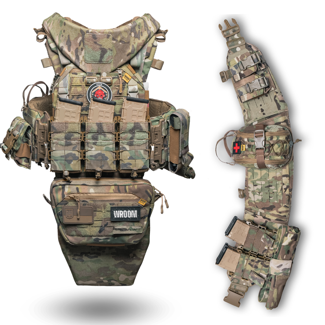 Комплект плитоноска Ghost Gen4 V4 з РПС з балістичним захистом 1 класу, колір мультикам