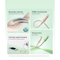 Кабель Baseus Habitat Series Fast Charging Cable USB to Lightning 2.4A 2m P10360200421-01 Pink, фото 6