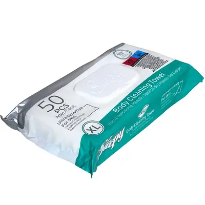 Вологі серветки Sleepy Adult Towels з клапаном, 50шт