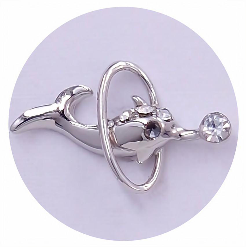 Пін Neoglory. Родій. Камені: циркон. Довжина: 13 мм. Ширина: 21 мм.