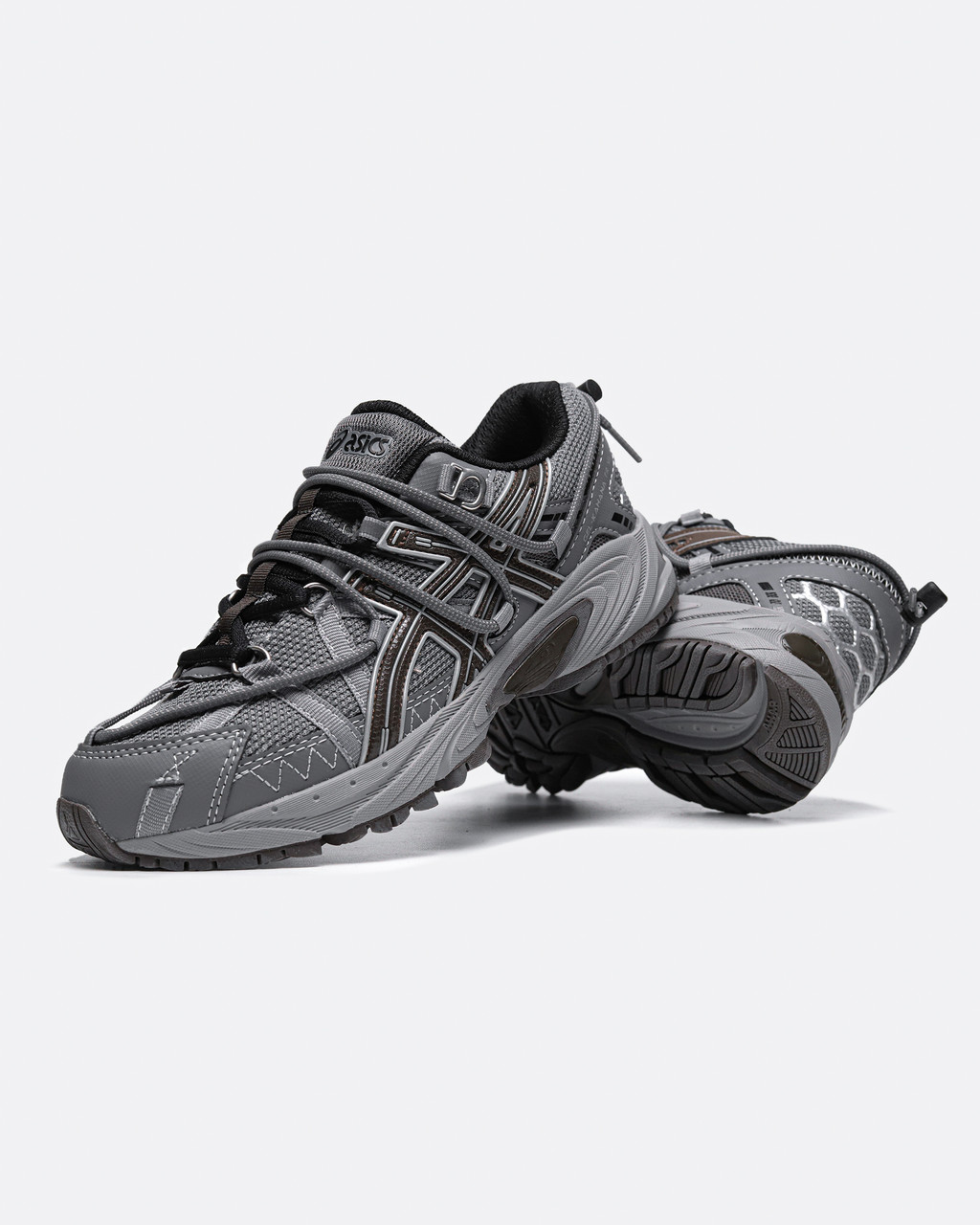 Чоловічі кросівки Asics Gel Kahana TR V2 Grey Brown Асікс Гель Кахана ТР В2 сірі кеди текстиль шкіра демісезон