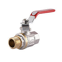 Кран кульовий прямий SOLOMON 1/2″ ЗВ важіль червоного кольору PN40 B1002