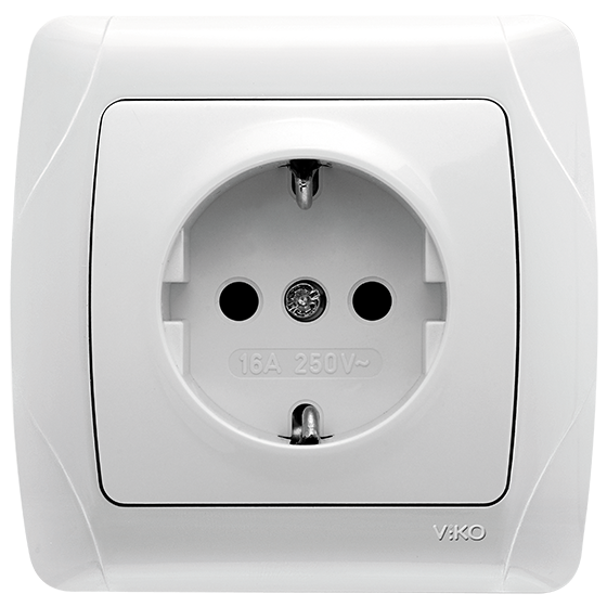 Розетка з ЗК Білий Viko Carmen, 90561008