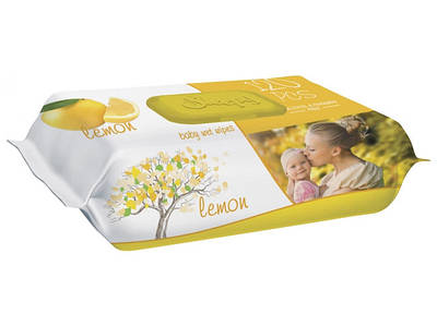 Вологі серветки Sleepy Lemon з клапаном, 120шт